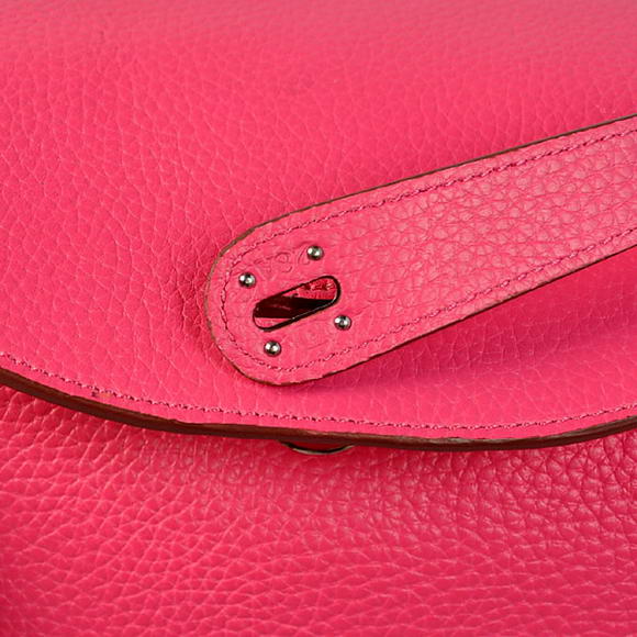 High Quality Replica Hermes Lindy 30CM Havanne Handbags 1057 Peach Leather Silver Hardware